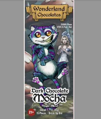 Wonderland Chocolates - Psilocybin Mushroom Dark Chocolate Mocha Bar 3.75g